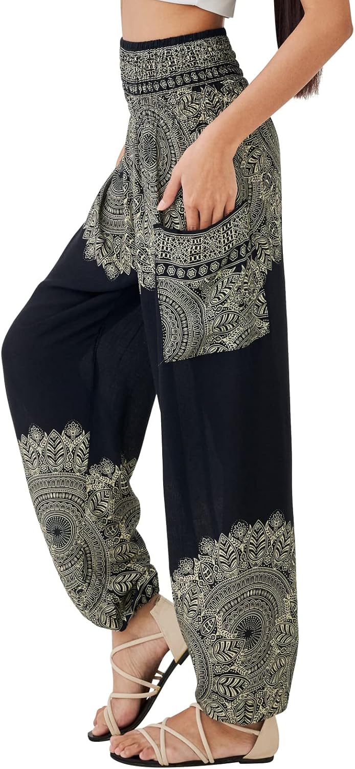 Boho Pants for Women - Hippie Harem Pants Women - Womens Yoga Pants – Comfy Bohemian Flowy Hippie Clothes