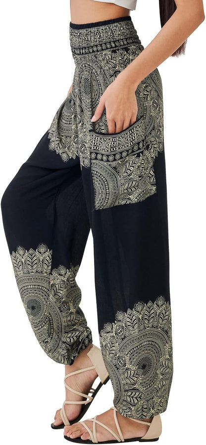 Boho Pants for Women - Hippie Harem Pants Women - Womens Yoga Pants – Comfy Bohemian Flowy Hippie Clothes