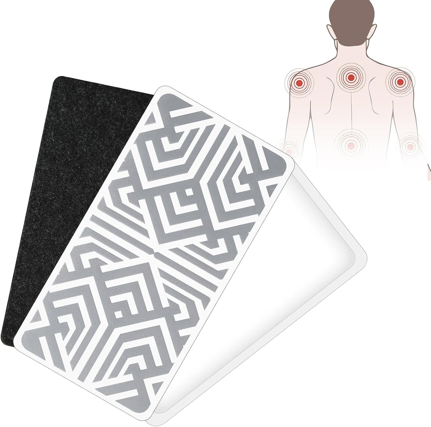 Reusable Pain Patch, for Sore Muscle Relief - Pain Relief Patches for Back, Foot, Knee, Neck & More, Easy Adhesive Application, Fast Acting - Includes 1 Patch, 3 Adhesives&1 Carry Case - 3pcs