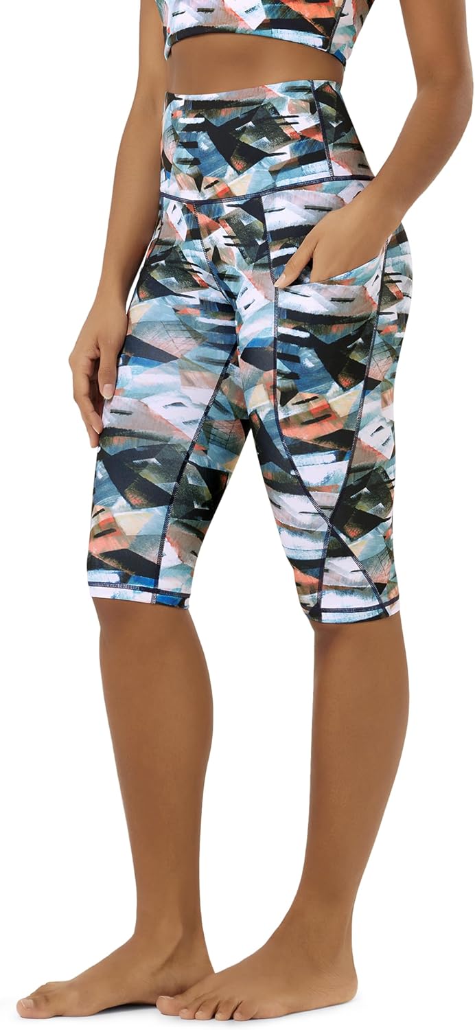 Women's High Waisted Yoga Capris with Pockets, Tummy Control Non See Through Workout Athletic Running Capri Leggings