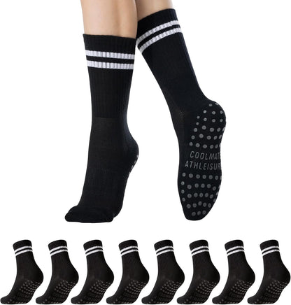 Pilates Socks with Grips for Women, Yoga Socks, Crew Non Slip Women for Barre, Pilates Gifts for Women