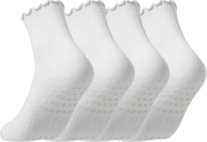 Pilates Socks with Grips for Women, Yoga Socks, Crew Non Slip Women for Barre, Pilates Gifts for Women