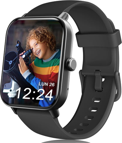 Kids Smart Watch, IP68 WaterproofSwimming Smartwatch, 1.8" FitnessActivity Tracker Watch with 100 SportsModes, Make Call/Answer, HR & SleepMonitor, Alarm for 7+ Boys Girls Teens