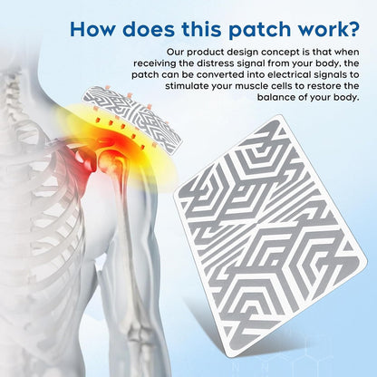 Reusable Pain Patch, for Sore Muscle Relief - Pain Relief Patches for Back, Foot, Knee, Neck & More, Easy Adhesive Application, Fast Acting - Includes 1 Patch, 3 Adhesives&1 Carry Case - 3pcs