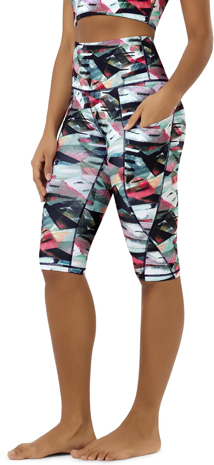Women's High Waisted Yoga Capris with Pockets, Tummy Control Non See Through Workout Athletic Running Capri Leggings