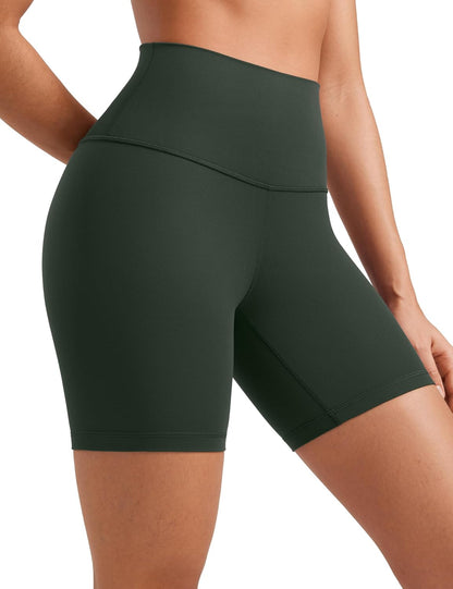 Biker Shorts 6" - High Waisted Workout Running Volleyball Spandex Yoga Womens
