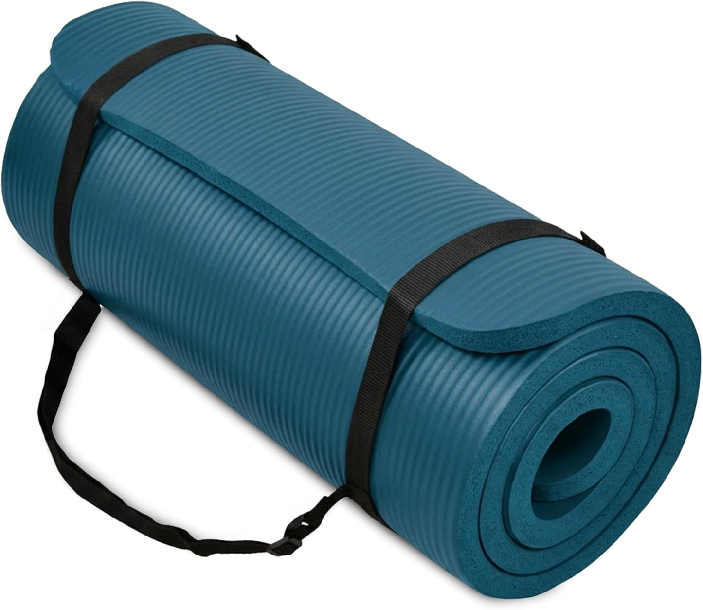 Yoga Mat, 1-Inch Extra Thick High Density Exercise Mat, Anti-Tear Exercise Yoga Mat with Carrying Strap, Suitable for Various Yoga Exercises, Multiple Colors