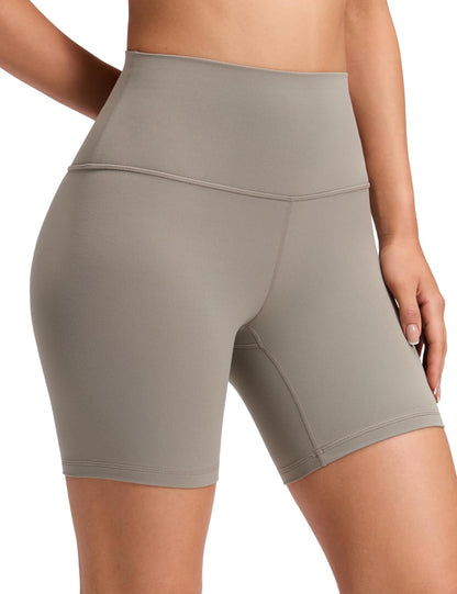 Biker Shorts 6" - High Waisted Workout Running Volleyball Spandex Yoga Womens