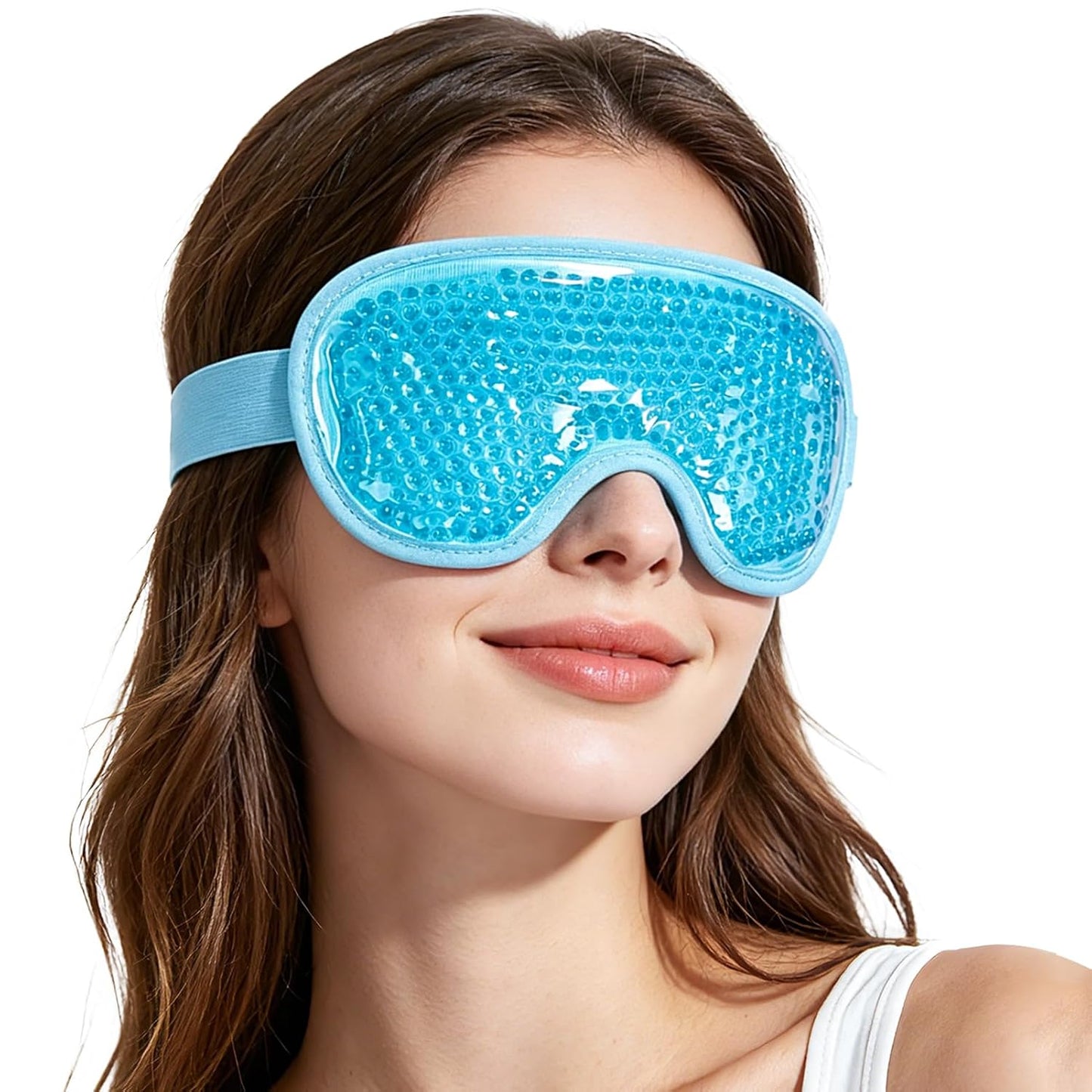 Cooling Eye Mask for Puffy Eyes, Cold Eye Mask Eye Ice Pack for After Eyes Surgery, Tension Stress Relief, Itchy Eyes, Headaches, Dark Circles - Blue