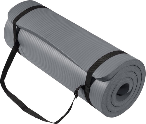 Yoga Mat, 1-Inch Extra Thick High Density Exercise Mat, Anti-Tear Exercise Yoga Mat with Carrying Strap, Suitable for Various Yoga Exercises, Multiple Colors