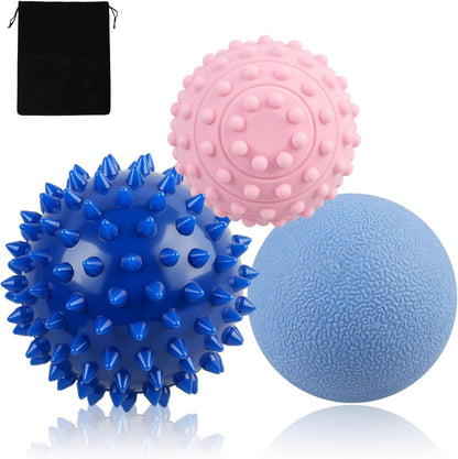 Massage Lacrosse Ball for Sore Muscles, Shoulders, Neck, Back, Foot, Body, Deep Tissue, Trigger Point, Muscle Knots, Yoga and Myofascial Release (Blue)