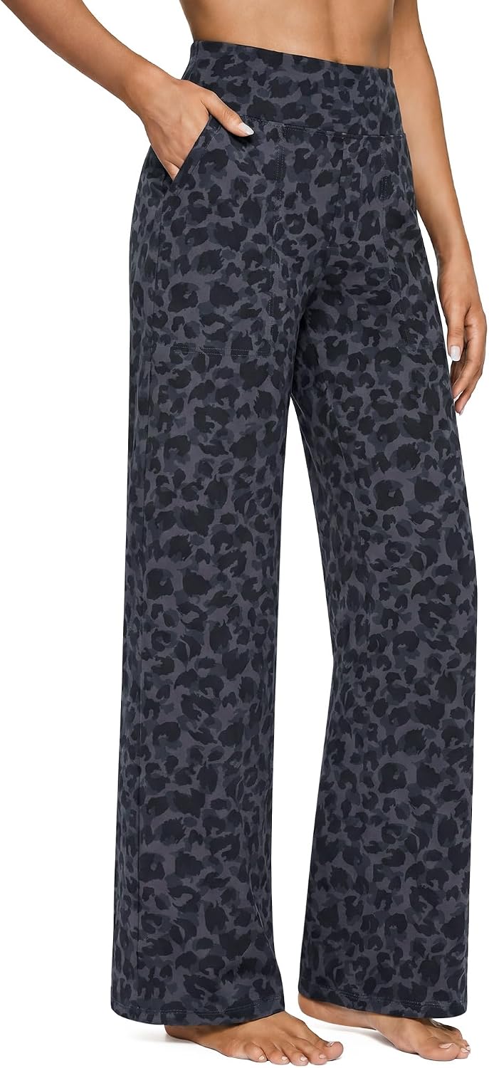 Yoga Pants Women Wide Leg Pants with Pockets High Waist Stretch Dress Casual Sweatpants Petite/Regular/Tall