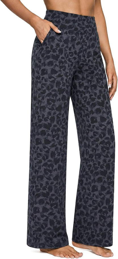 Yoga Pants Women Wide Leg Pants with Pockets High Waist Stretch Dress Casual Sweatpants Petite/Regular/Tall