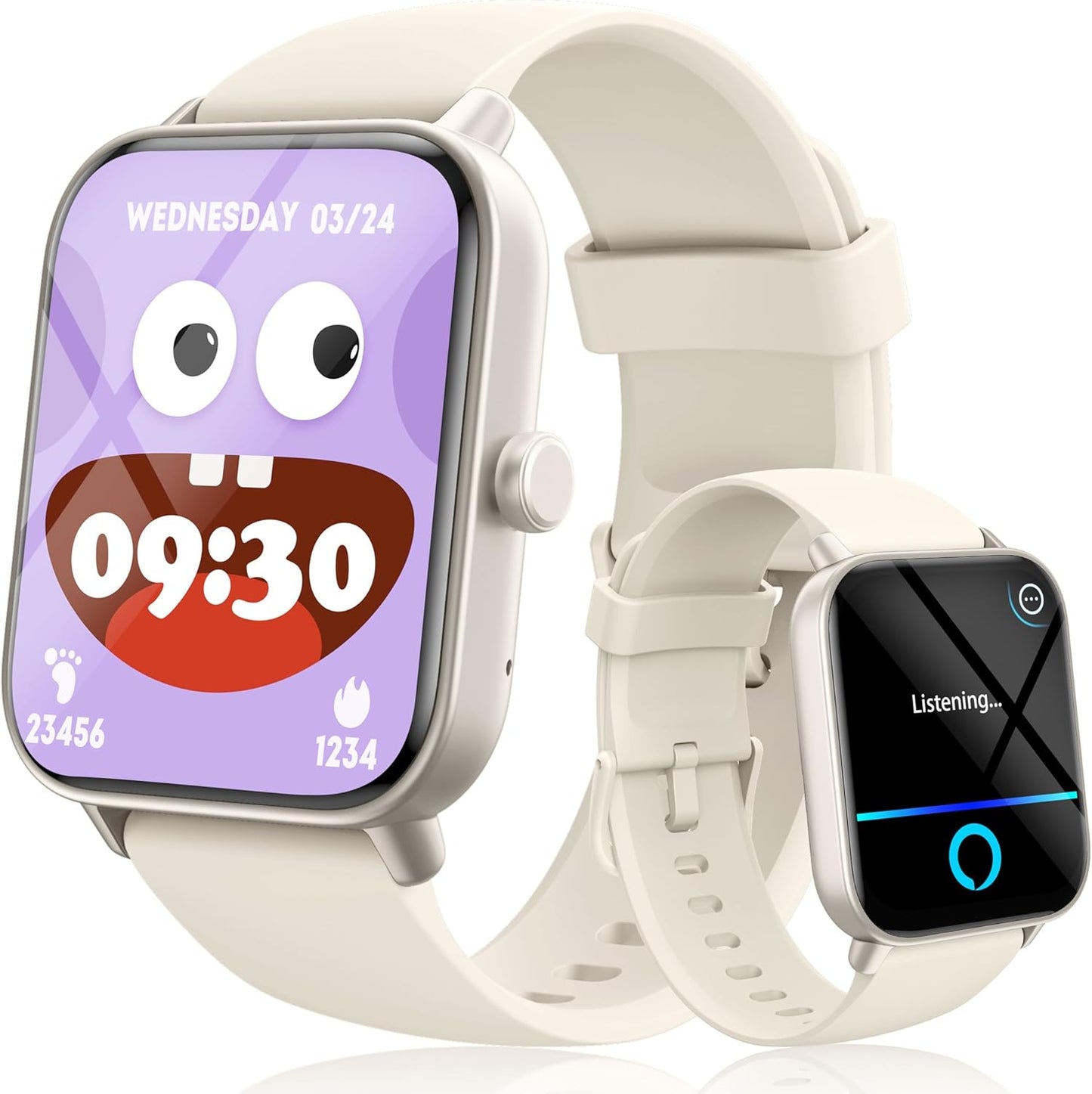 Kids Smart Watch, IP68 WaterproofSwimming Smartwatch, 1.8" FitnessActivity Tracker Watch with 100 SportsModes, Make Call/Answer, HR & SleepMonitor, Alarm for 7+ Boys Girls Teens