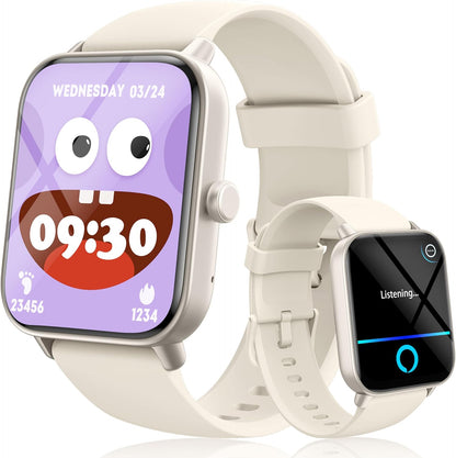 Kids Smart Watch, IP68 WaterproofSwimming Smartwatch, 1.8" FitnessActivity Tracker Watch with 100 SportsModes, Make Call/Answer, HR & SleepMonitor, Alarm for 7+ Boys Girls Teens