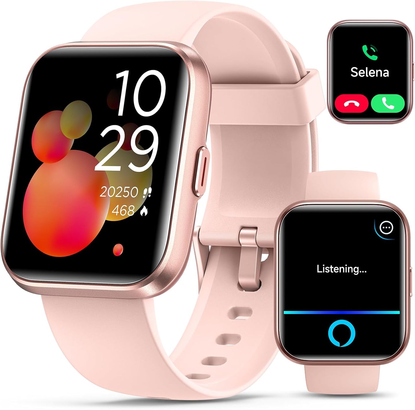Women Smartwatch: 1.8" Alexa Built-in,Call Alerts, Heart Rate/Sleep Monitor,120 Sports Modes, Waterproof