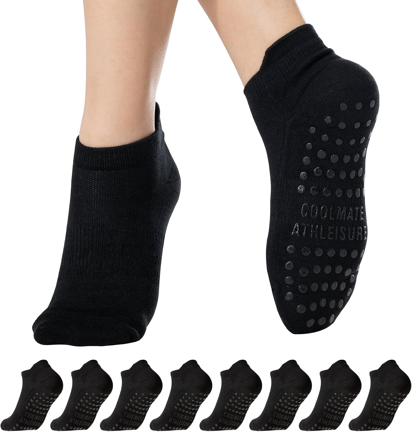 Pilates Socks with Grips for Women, Yoga Socks, Crew Non Slip Women for Barre, Pilates Gifts for Women