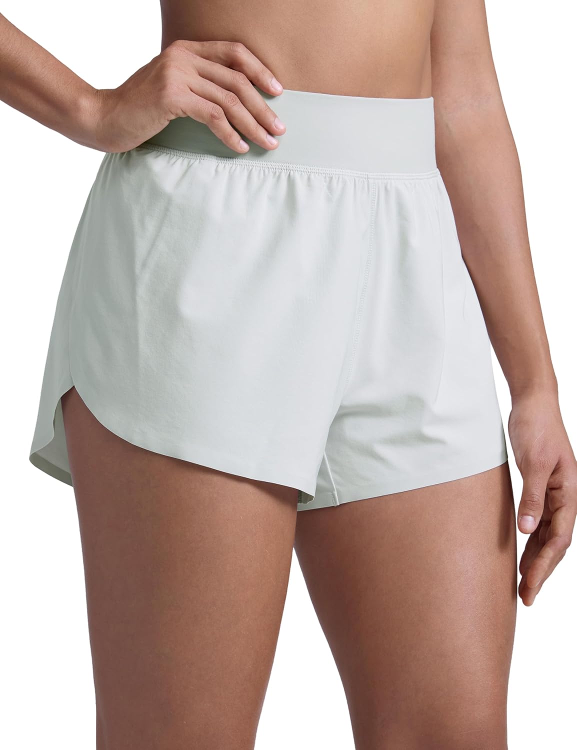 High Waisted Split Running Shorts for Women 3" - Comfy Mesh Liner for Workout Athletic Gym Track Quick Dry