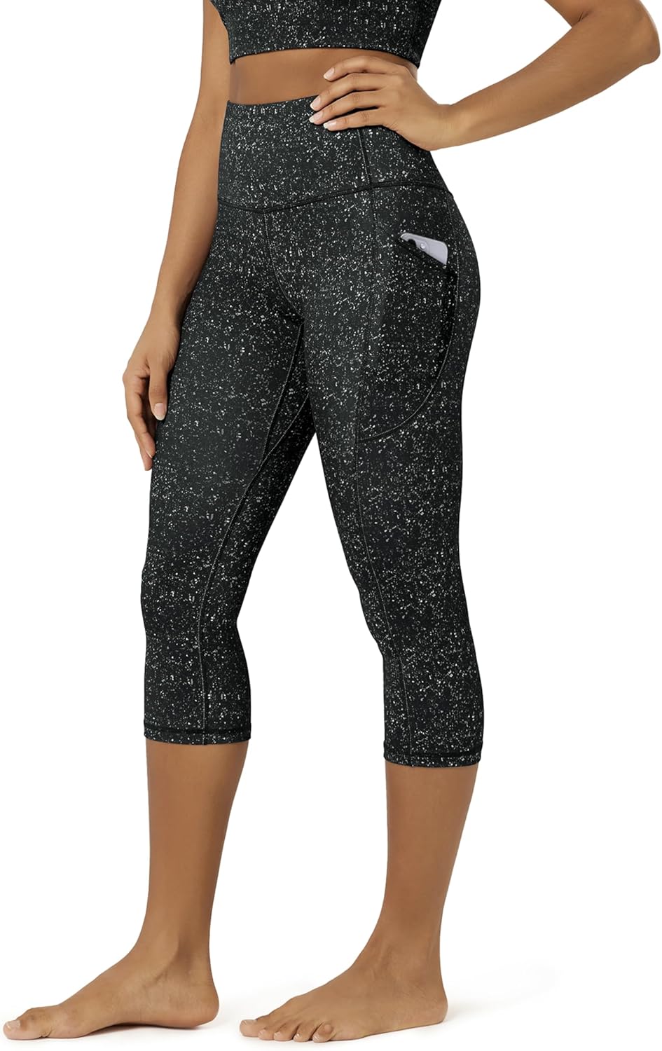 Women's High Waisted Yoga Capris with Pockets, Tummy Control Non See Through Workout Athletic Running Capri Leggings