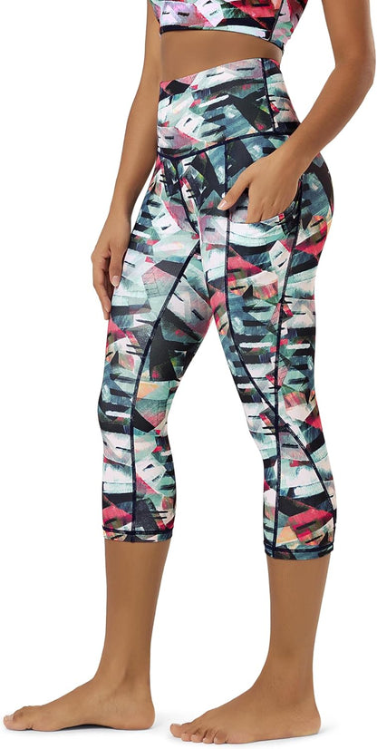 Women's High Waisted Yoga Capris with Pockets, Tummy Control Non See Through Workout Athletic Running Capri Leggings