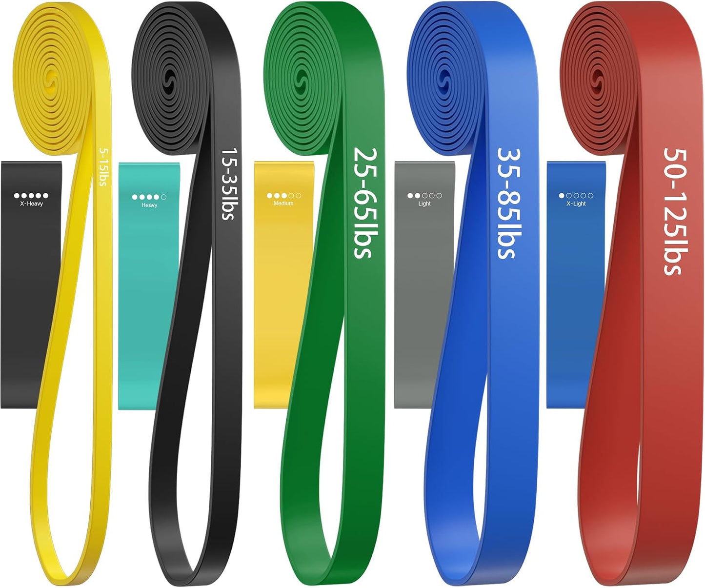 Resistance Bands, Pull Up Assist Bands - Workout Bands, Eexercise Bands, Long Resistance Bands Set for Working Out, Fitness, Training, Physical Therapy for Men Women