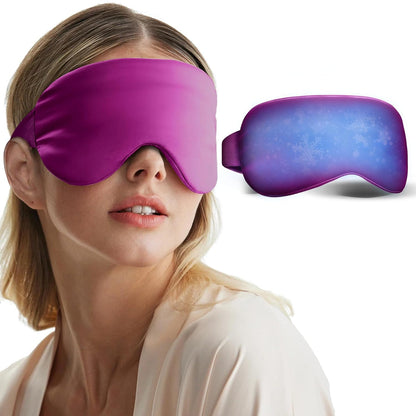 Cooling Eye Mask for Dark Circles Puffiness - Fsa Eligible Items Hsa, Cold Compress for Puffy Eyes Migraines Headache Sleeping After Surgery, Gentle Weighted Travel Essentials Gel Ice Pack (Black)