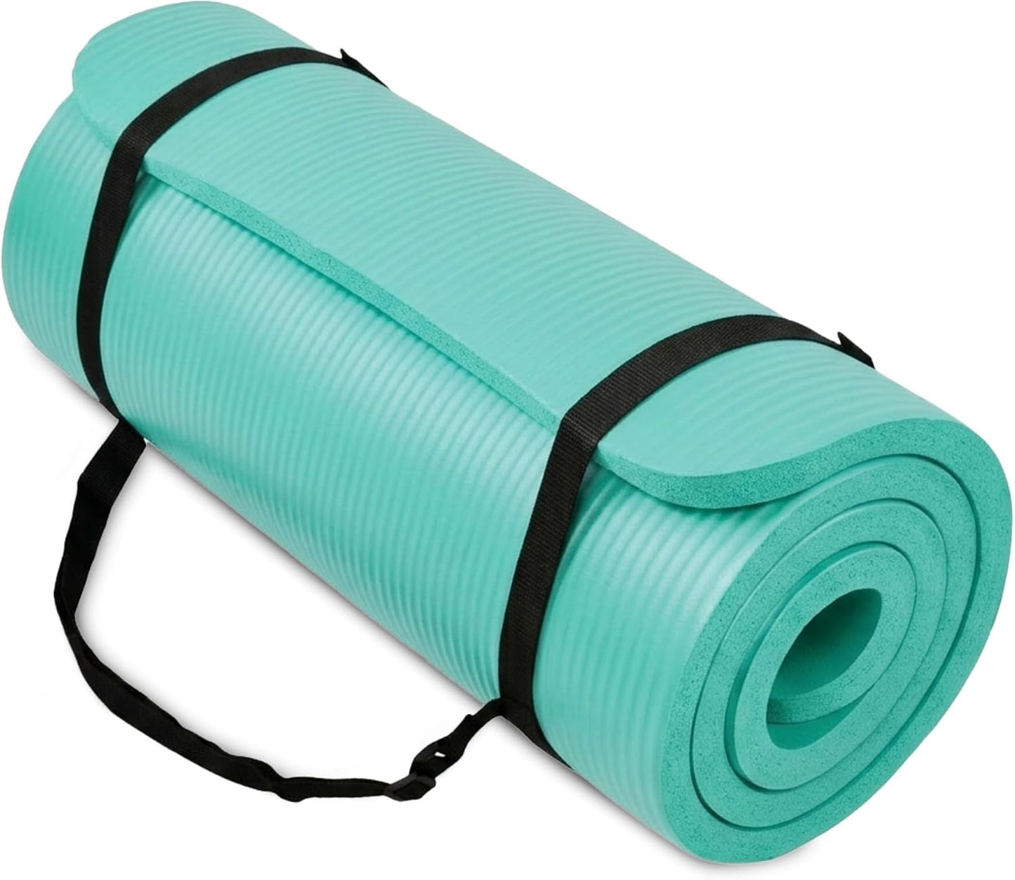 Yoga Mat, 1-Inch Extra Thick High Density Exercise Mat, Anti-Tear Exercise Yoga Mat with Carrying Strap, Suitable for Various Yoga Exercises, Multiple Colors