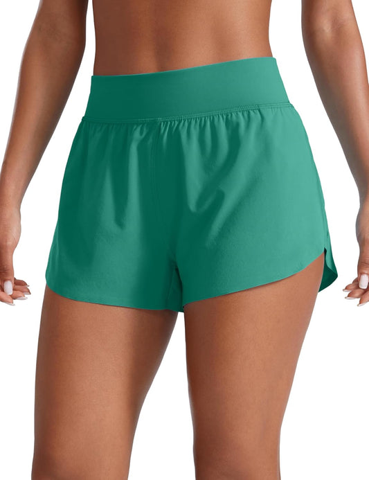 High Waisted Split Running Shorts for Women 3" - Comfy Mesh Liner for Workout Athletic Gym Track Quick Dry
