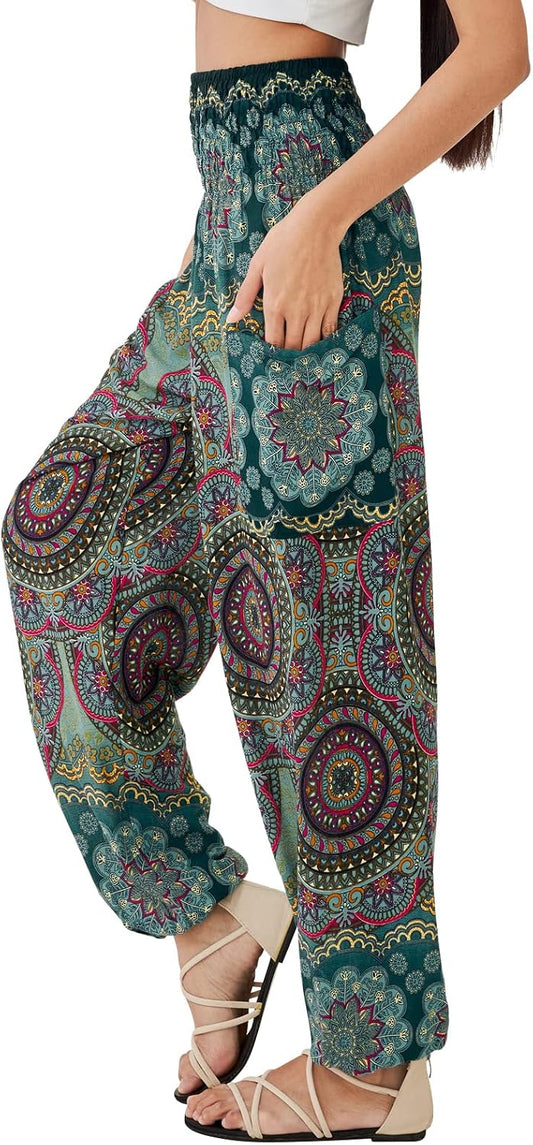 Boho Pants for Women - Hippie Harem Pants Women - Womens Yoga Pants – Comfy Bohemian Flowy Hippie Clothes
