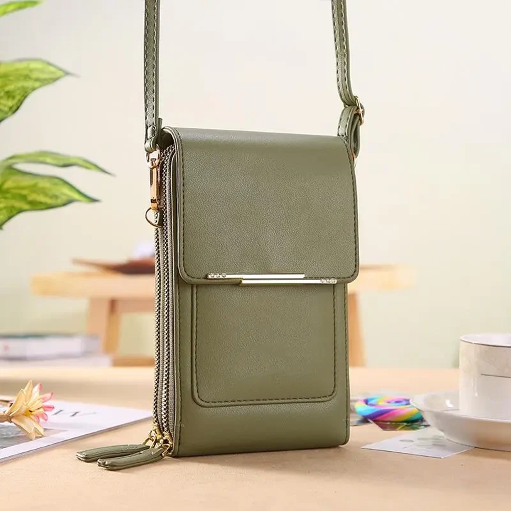 New stylish, simple and elegant women's touchscreen crossbody phone wallet