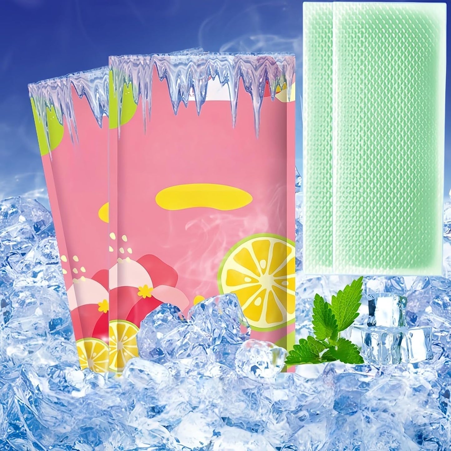 Patches 20 Pack - 8 Hour Ice Cold Relief for Forehead, Neck & Body | Grape Mint Scented | Instant Temperature Drop for Sunburn, Workouts, | Hypoallergenic, Non-Irritating & Portable