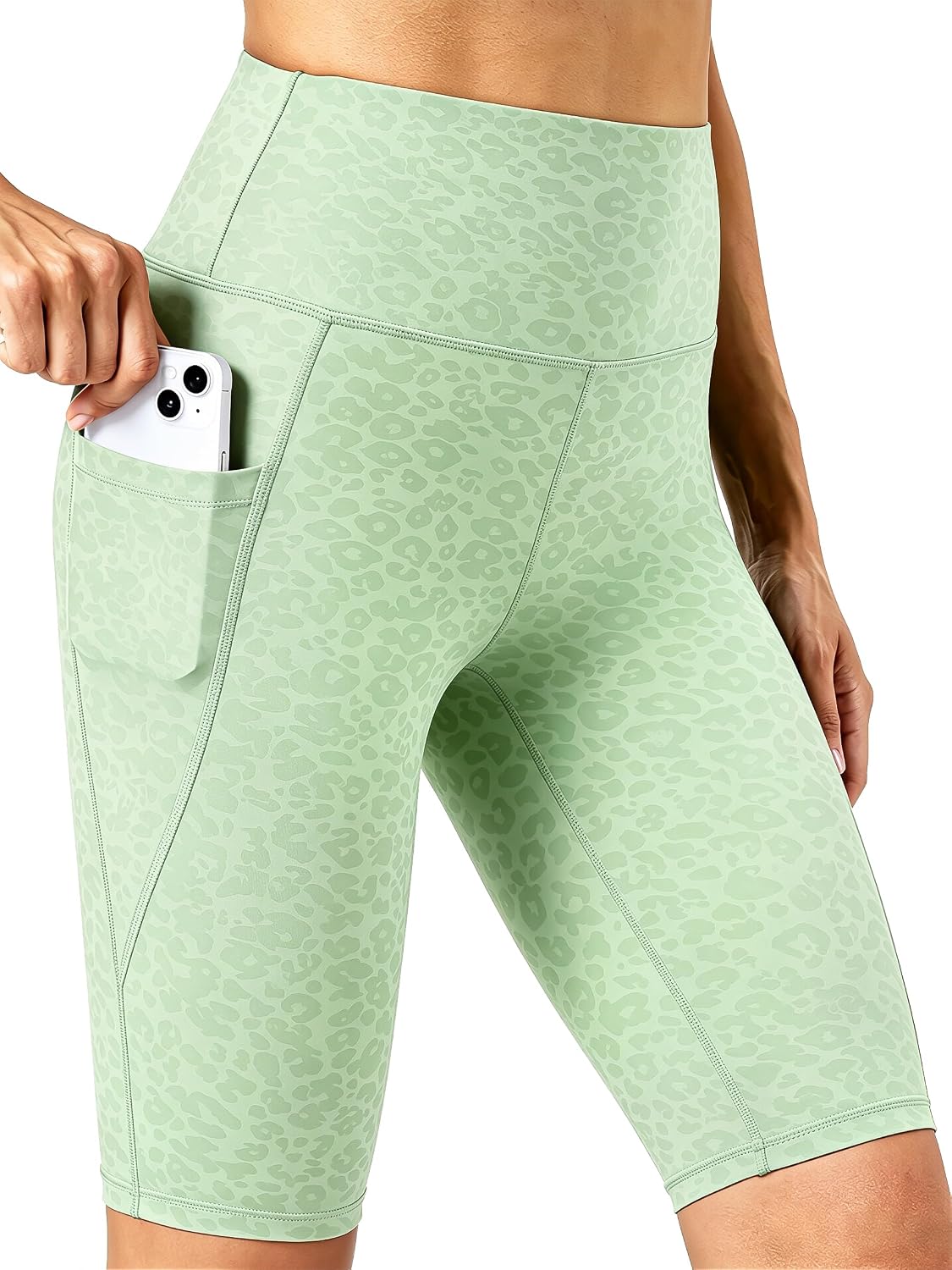 Biker Shorts Women with Pockets - Tummy Control Running Workout Gym Yoga Athletic Spandex Long Shorts
