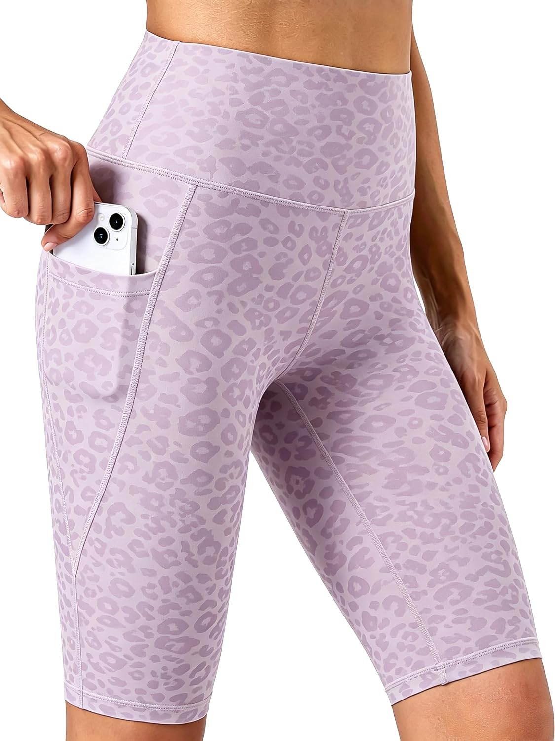Biker Shorts Women with Pockets - Tummy Control Running Workout Gym Yoga Athletic Spandex Long Shorts