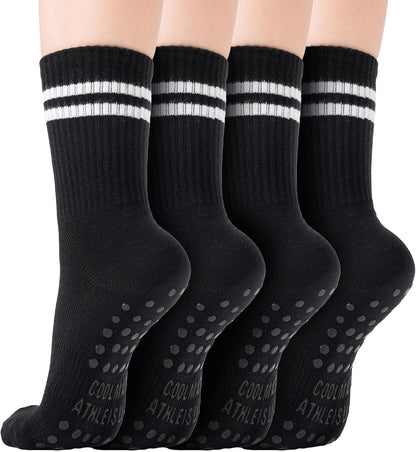 Pilates Socks with Grips for Women, Yoga Socks, Crew Non Slip Women for Barre, Pilates Gifts for Women