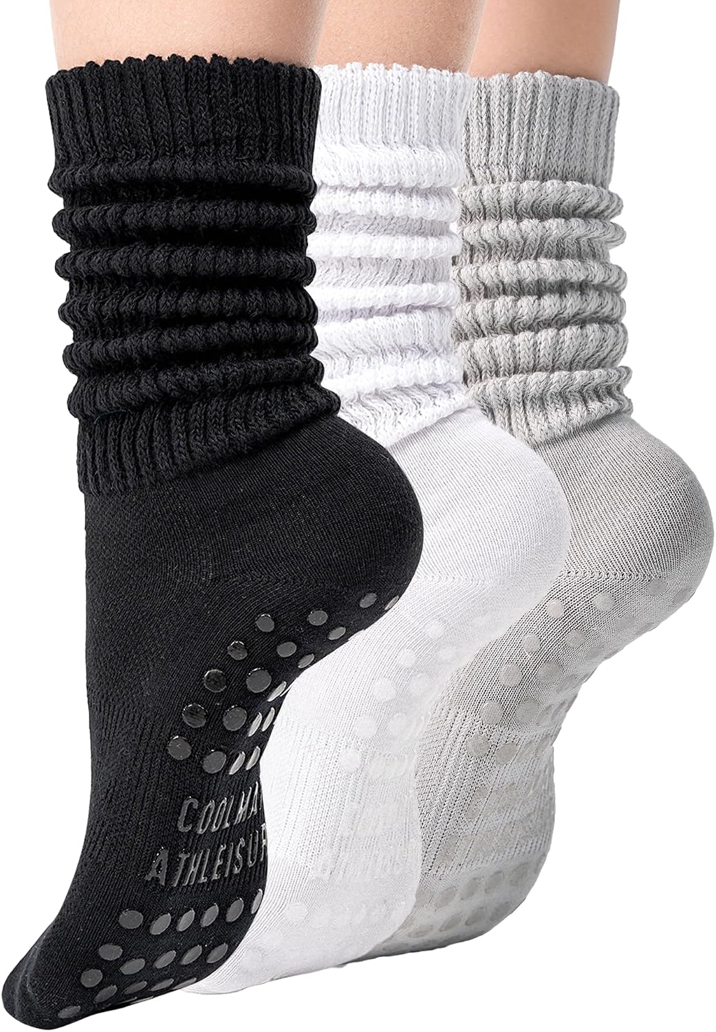 Pilates Socks with Grips for Women, Yoga Socks, Crew Non Slip Women for Barre, Pilates Gifts for Women
