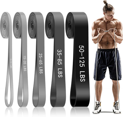 Pull Up Assistance Bands, 5-Level Resistance Bands for Working Out, Pull Up Bands for Men & Women, Exercise Bands for Full-Body Training, Fitness, Physical Therapy, Stretch Workout Bands at Home, Gym