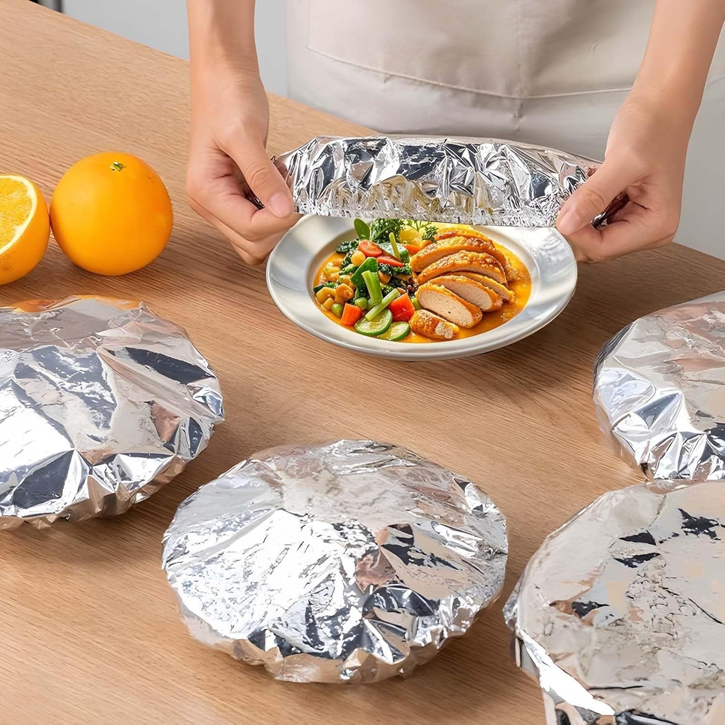 Home dining table & food container aluminum foil heat-retaining cover