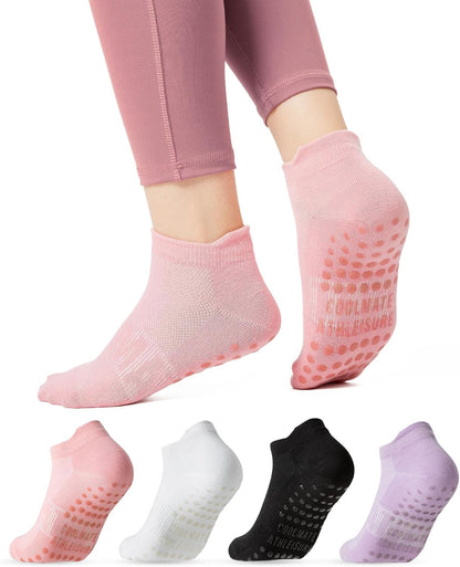 Pilates Socks with Grips for Women, Yoga Socks, Crew Non Slip Women for Barre, Pilates Gifts for Women
