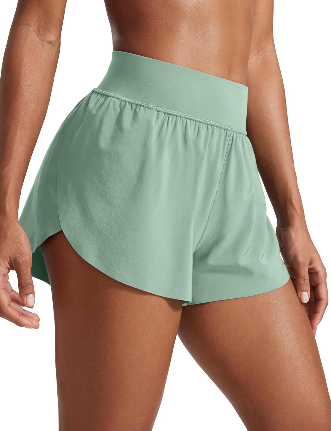 High Waisted Split Running Shorts for Women 3" - Comfy Mesh Liner for Workout Athletic Gym Track Quick Dry