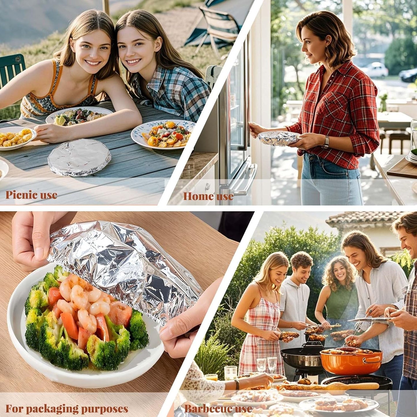 Home dining table & food container aluminum foil heat-retaining cover
