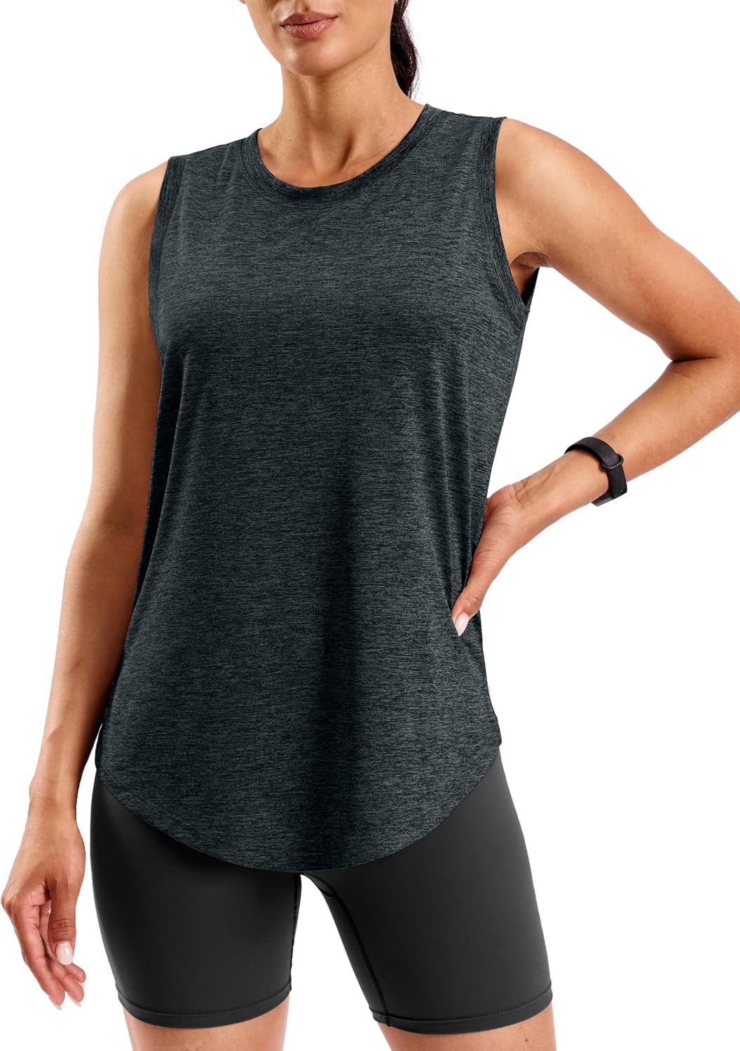 Women's Lightweight Long Workout Tops Sleeveless Tennis Gym Yoga Shirts Athletic Running Tank Top for Women Loose Fit