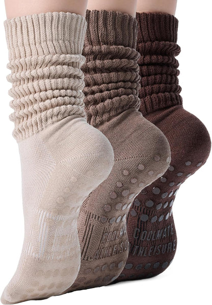 Pilates Socks with Grips for Women, Yoga Socks, Crew Non Slip Women for Barre, Pilates Gifts for Women