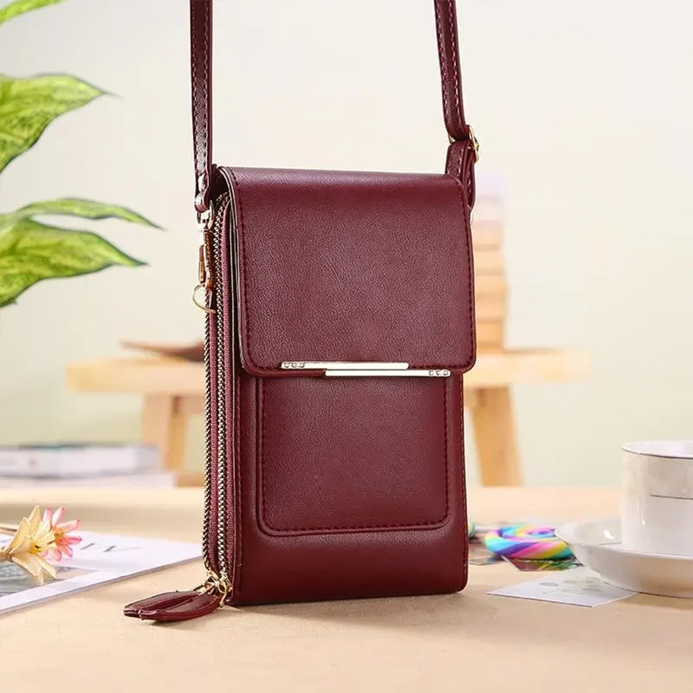 New stylish, simple and elegant women's touchscreen crossbody phone wallet