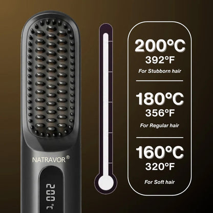 🏆 The Short Hair Specialist! The first smart styling comb designed specif 💖(Type-C charging design)