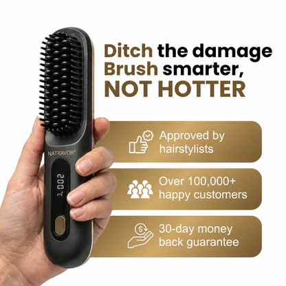 🏆 The Short Hair Specialist! The first smart styling comb designed specif 💖(Type-C charging design)