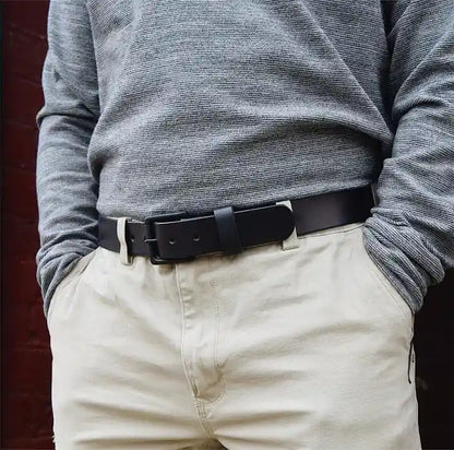 🔥100% Handmade Full-grain Buffalo Leather Belt (Daniel Brooks 𝐇𝐚𝐧𝐝𝐦𝐚𝐝𝐞®) - BUY 2 FREE SHIPPING