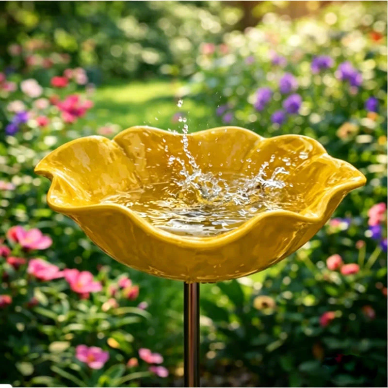 Wravion™ 🌟Last Day Promotion🎁Handmade Metal Flower Garden Stake Bird Bath
