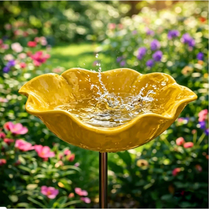 Wravion™ 🌟Last Day Promotion🎁Handmade Metal Flower Garden Stake Bird Bath