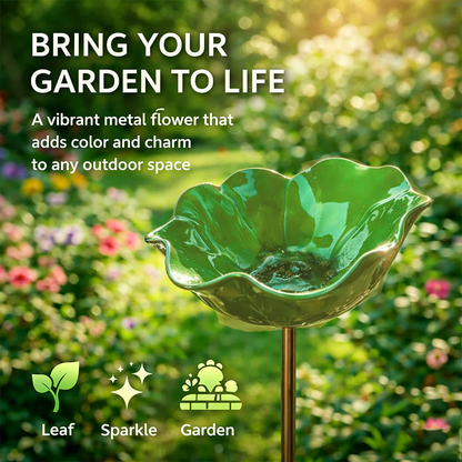 Wravion™ 🌟Last Day Promotion🎁Handmade Metal Flower Garden Stake Bird Bath