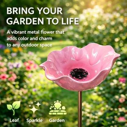 Wravion™ 🌟Last Day Promotion🎁Handmade Metal Flower Garden Stake Bird Bath